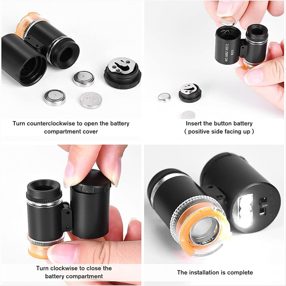 Gem Microscope Jeweler - FOR HOME 60X Mini-Taschenmikroskop Juwelier-Lupe mit