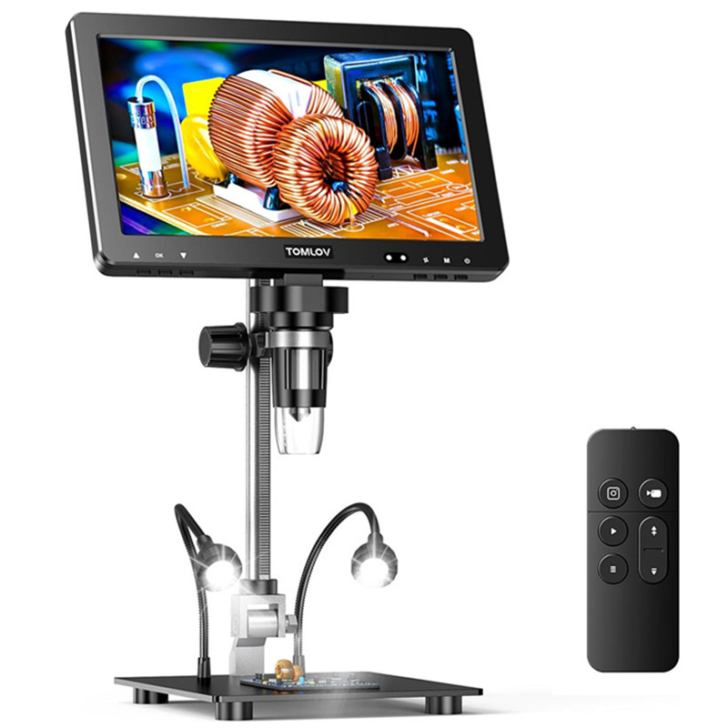 Polarizing Microscope Binocular - TOMLOV-DM9MAX 10' HDMI Digitalmikroskop mit Polarisator-IPS-Bildschirm