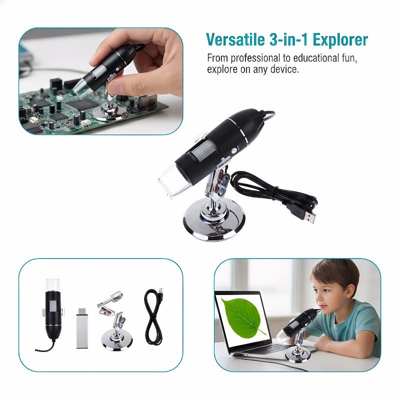 Usb Microscope 1000X Digital - 50X-1000X Digitales Kabelloses Mikroskop USB WiFi