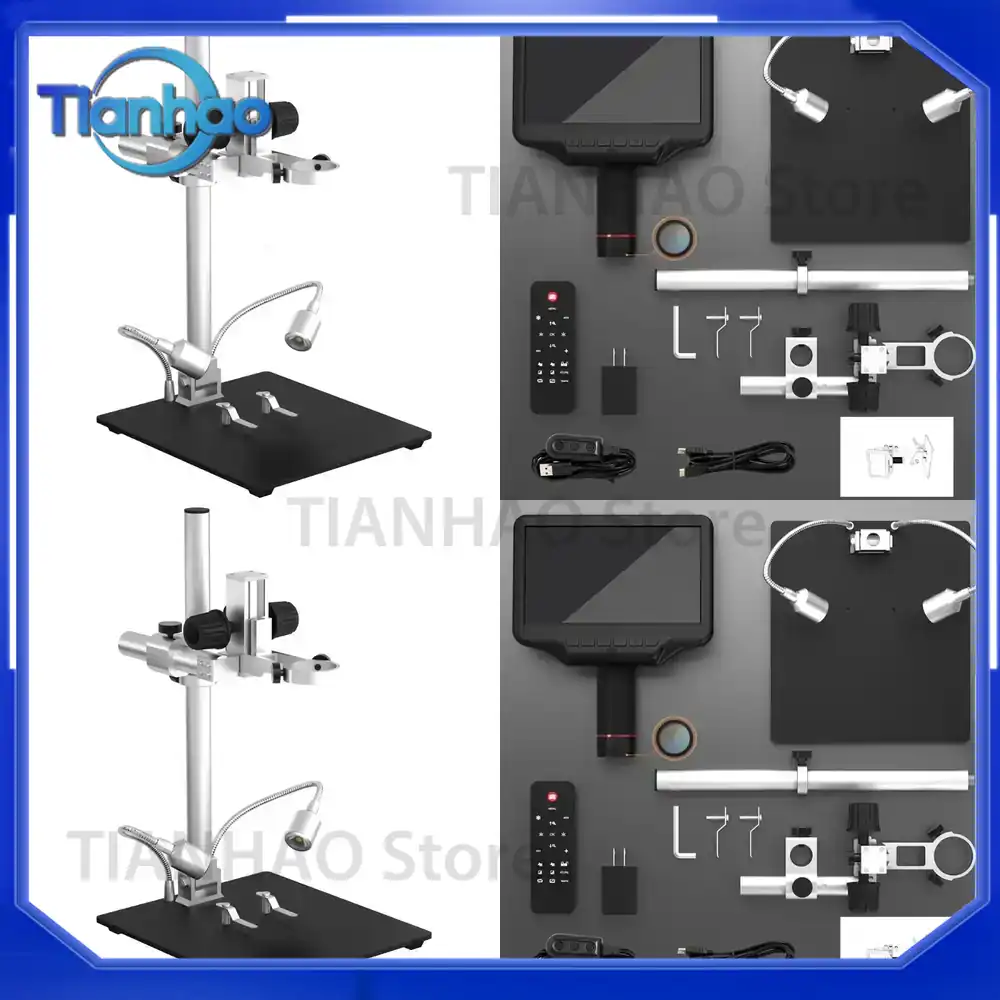 Digital Microscope With Screen 7 Inch - Digitalmikroskop mit 7-Zoll-Bildschirm und verbessertem 12,5-Zoll-Metallständer