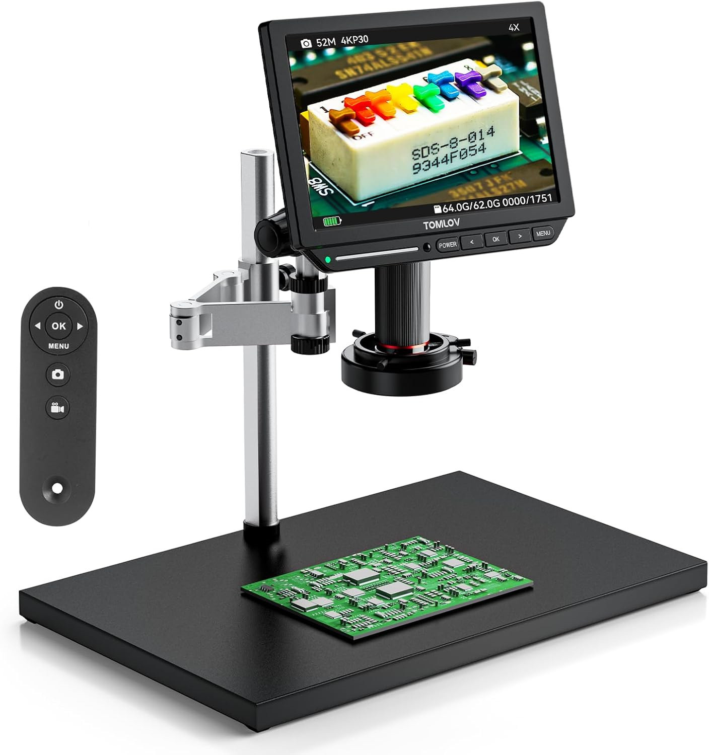 Digital Microscope 4K Hdmi 2000X - TOMLOV Digitalmikroskop 4K zum Löten TM4K