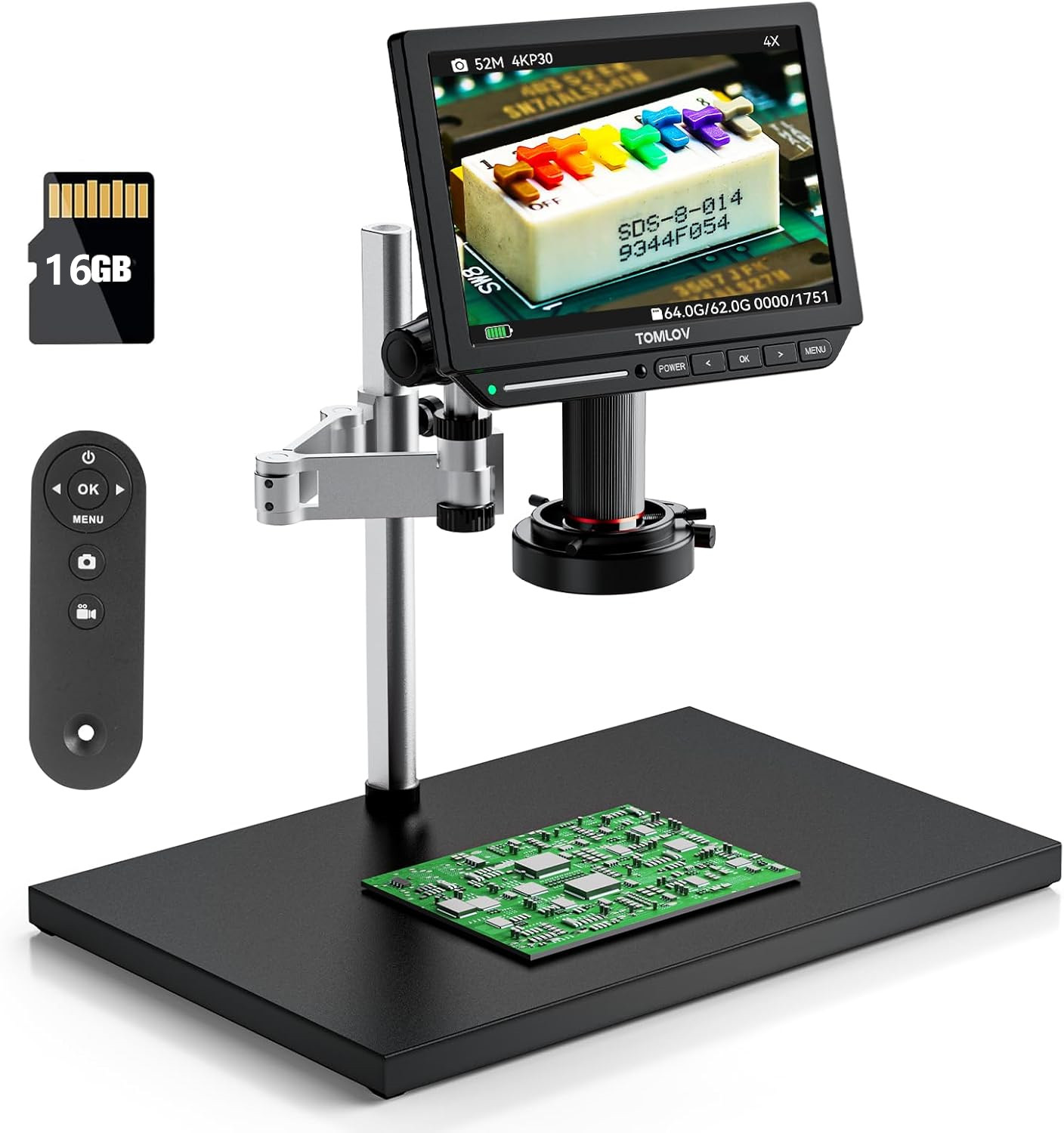 Digital Microscope 4K Hdmi 2000X - TOMLOV 4K Digitalmikroskop HDMI 2000X TM4K