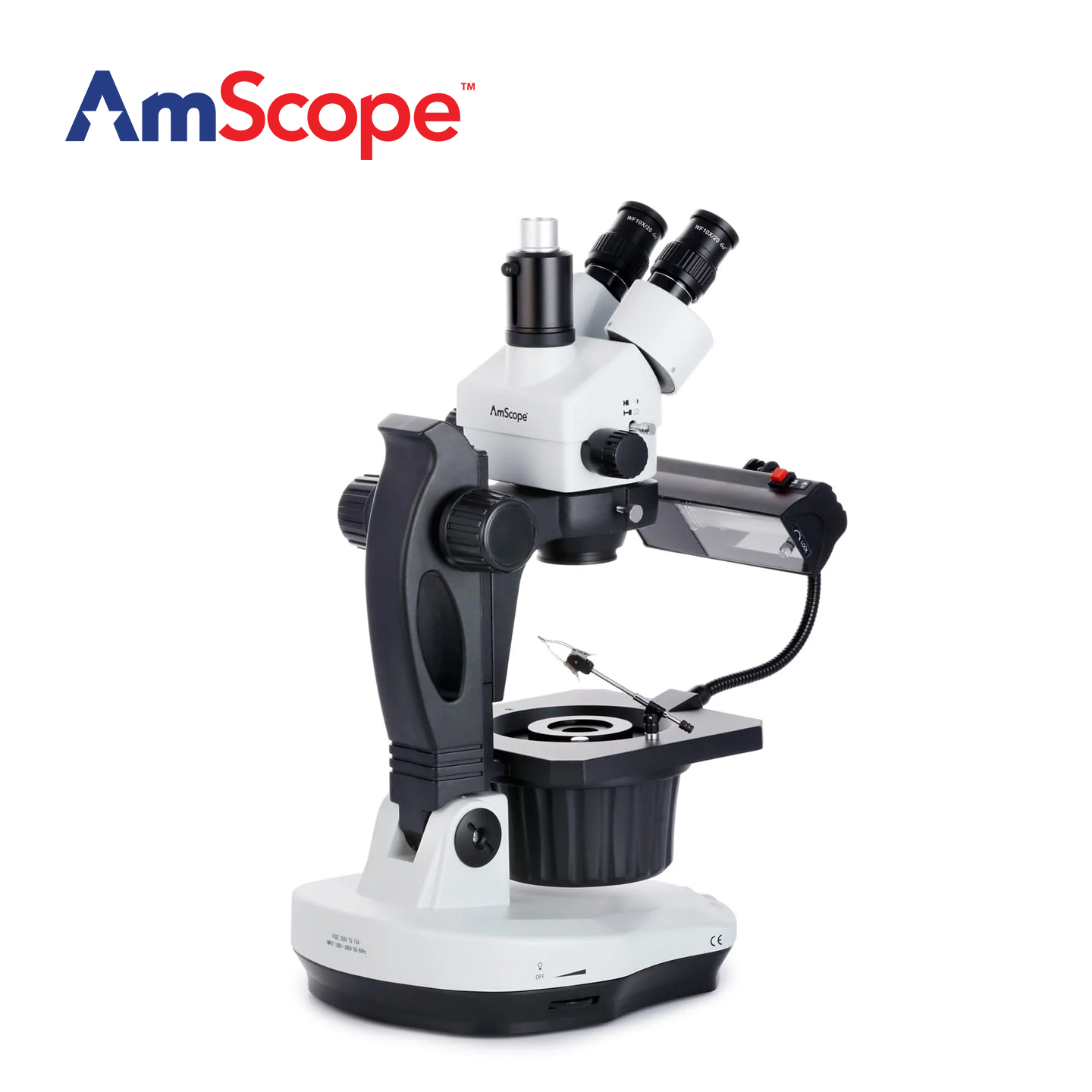 Gem Microscope Jeweler - AmScope GM400 Serie Fortschrittliches Juwelier-Zoom-Trinokular-Stereomikroskop auf