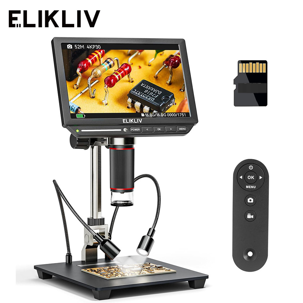 Digital Microscope 4K Hdmi 2000X - Elikliv EM4K 4K HDMI Digitalmikroskop für