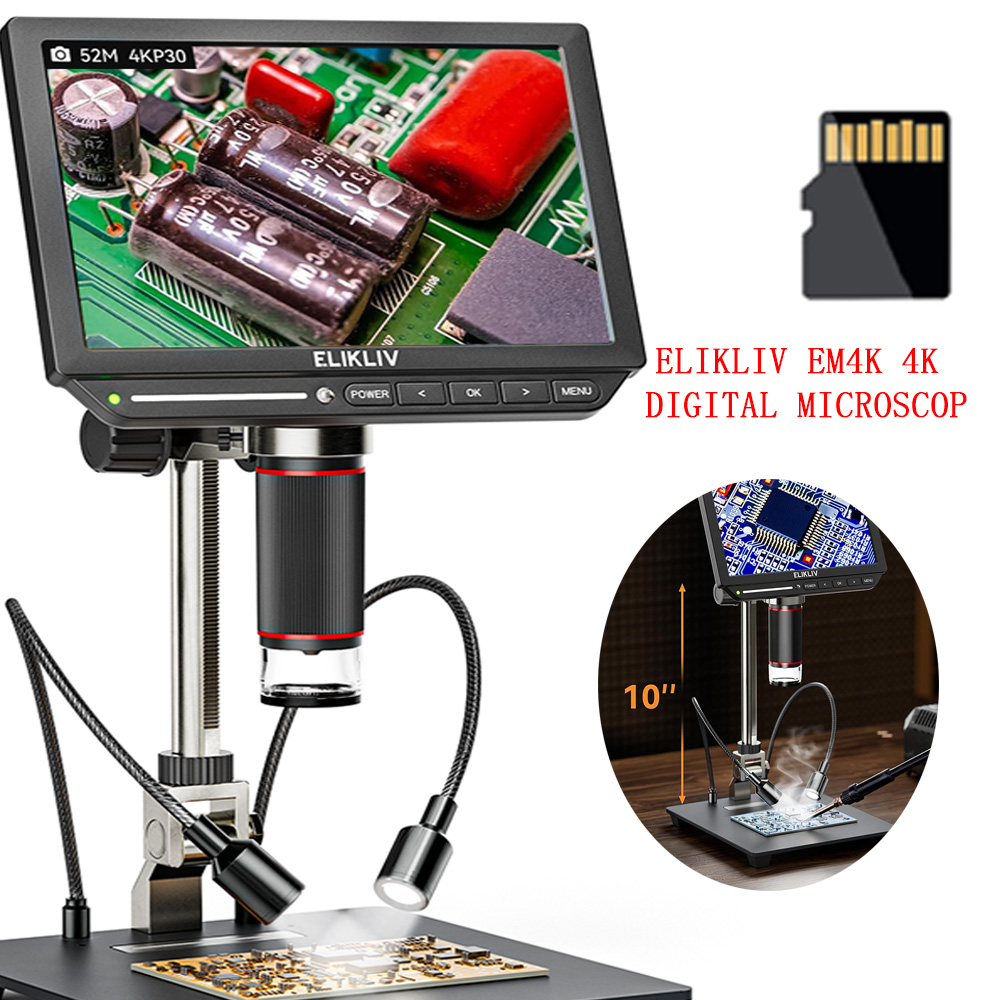 Digital Microscope 4K Hdmi 2000X - Elikliv EM4K 4K Digitalmikroskop für Elektronik,