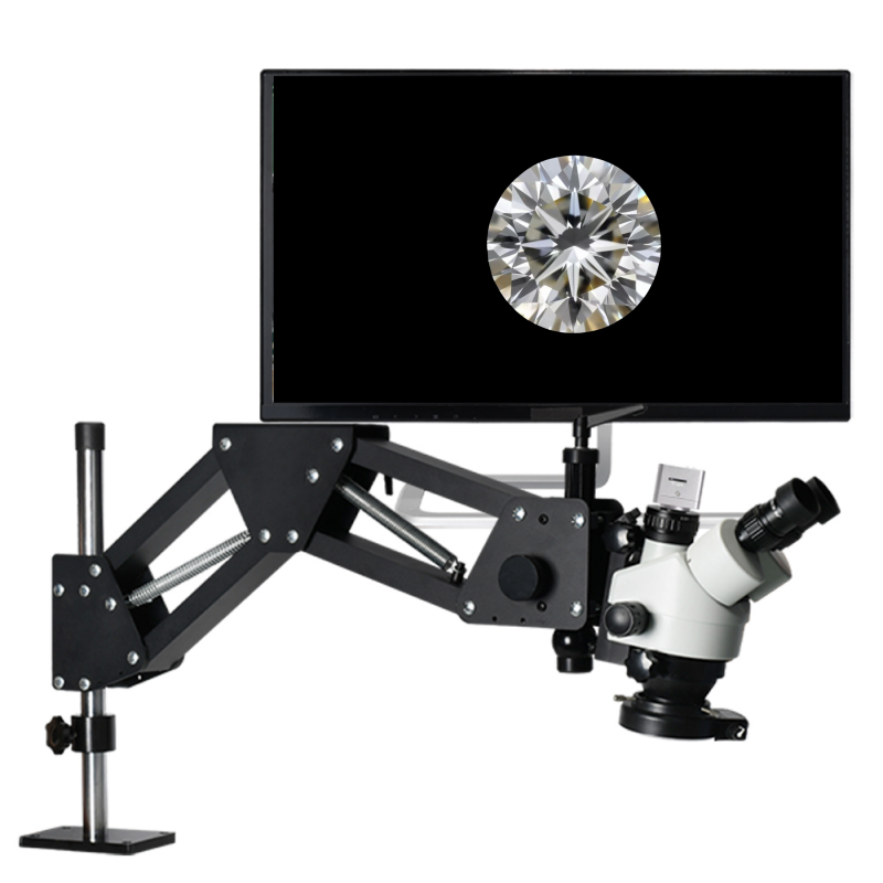 Trinocular Stereo Microscope 7X-45X - 4K/2K Kamera 7X-45X Stereomikroskop Trinokular Multidirektionales