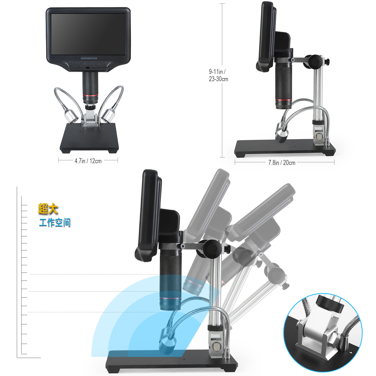 Hochauflösendes 7-Zoll-Digital – Digital Microscope With Screen 7 Inch Bewertung und Preis