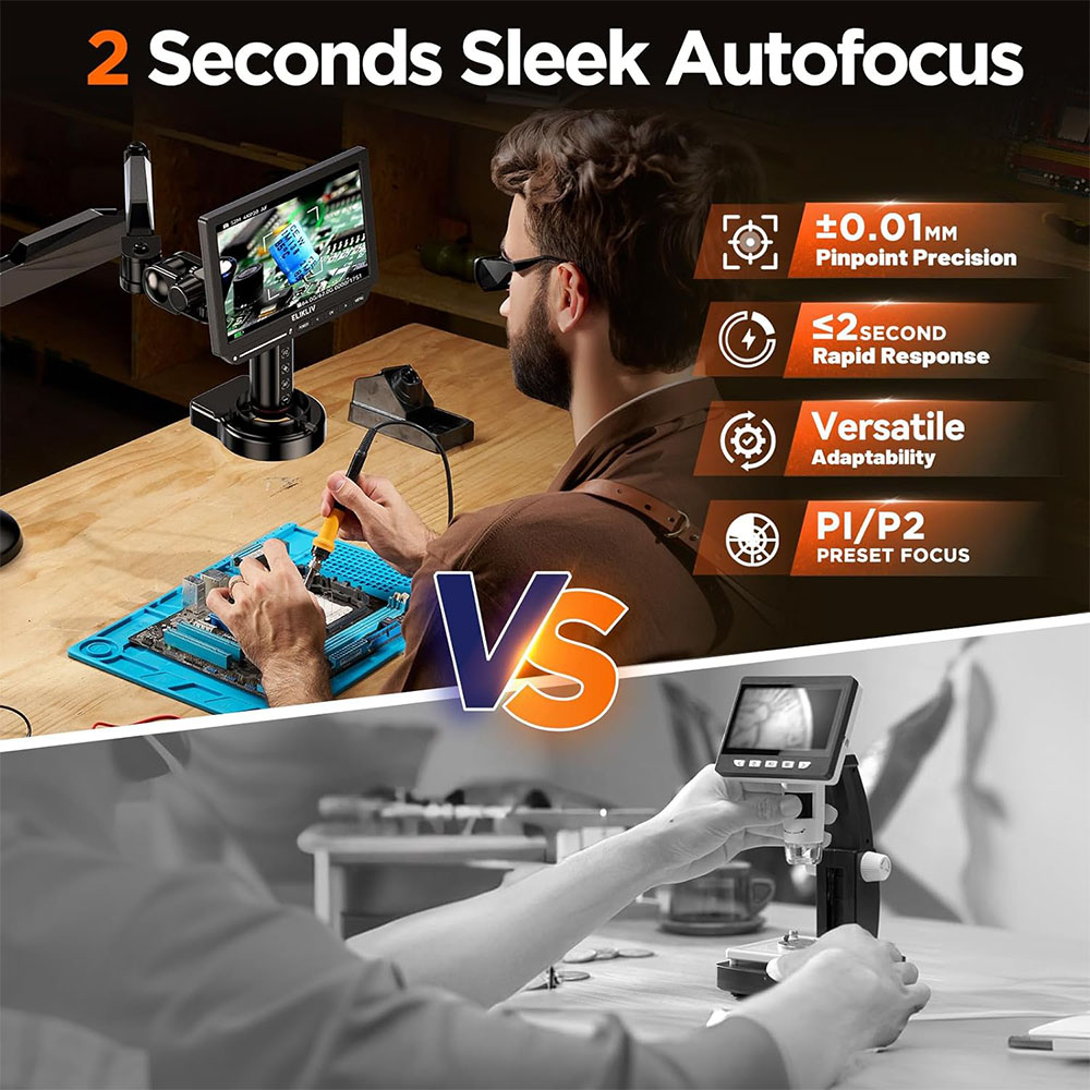 Elikliv EM4K-AF Flex 10,1'' Au – Digital Microscope 4K Hdmi 2000X Bewertung und Preis