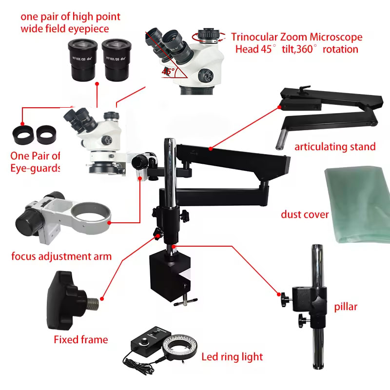 Flexibler Gelenkarm, großer Au – Microscope Boom Stand Articulating Bewertung und Preis
