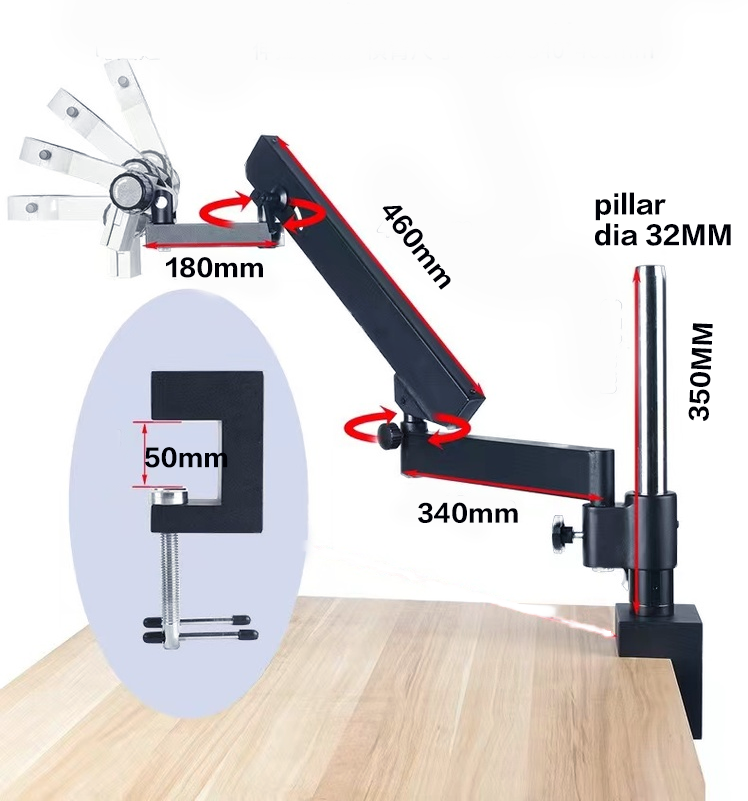Flexibler Gelenkarm, großer Au – Microscope Boom Stand Articulating Bewertung und Preis