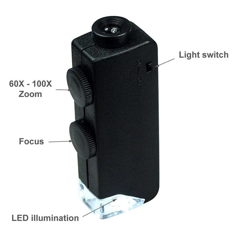 [HOT!A34R] 60X - 100X Zoom LED – Gem Microscope Jeweler Bewertung und Preis