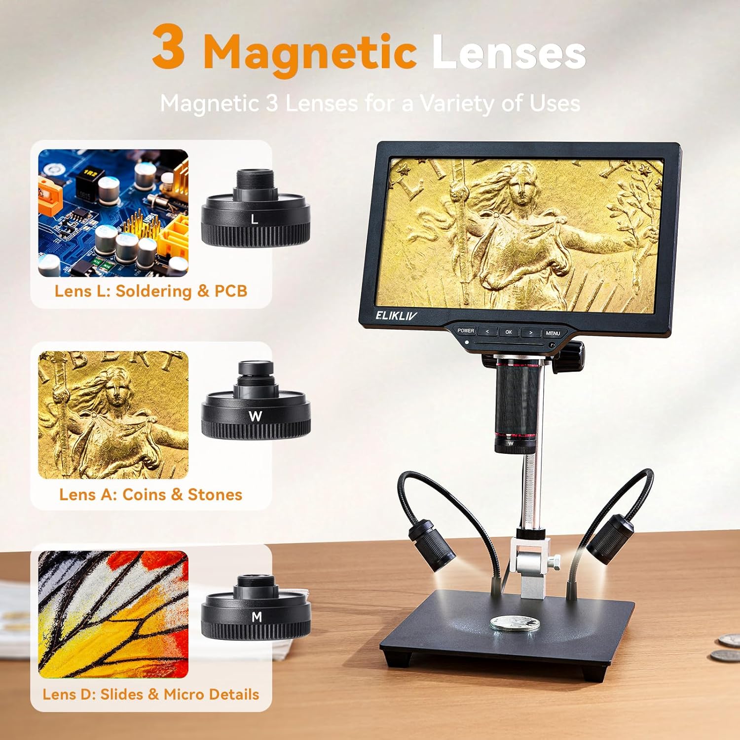 Elikliv TL301 Max 10'' 4K Digi – Digital Microscope 4K Hdmi 2000X Bewertung und Preis
