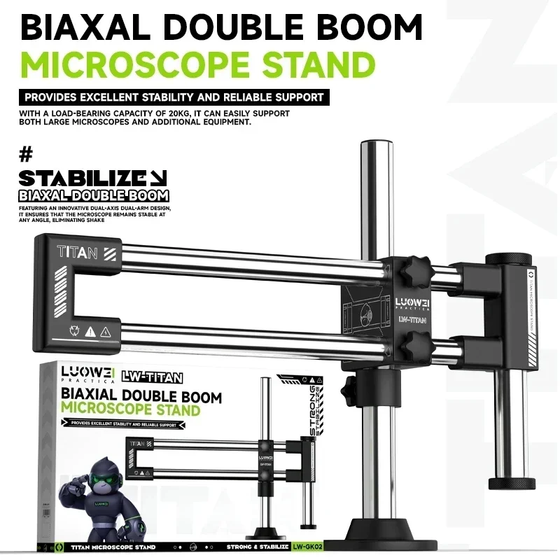 LUOWEI LW-GK02 Biaxaler Doppel – Microscope Boom Stand Articulating Bewertung und Preis