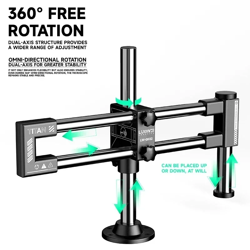 LUOWEI LW-GK02 Biaxaler Doppel – Microscope Boom Stand Articulating Bewertung und Preis