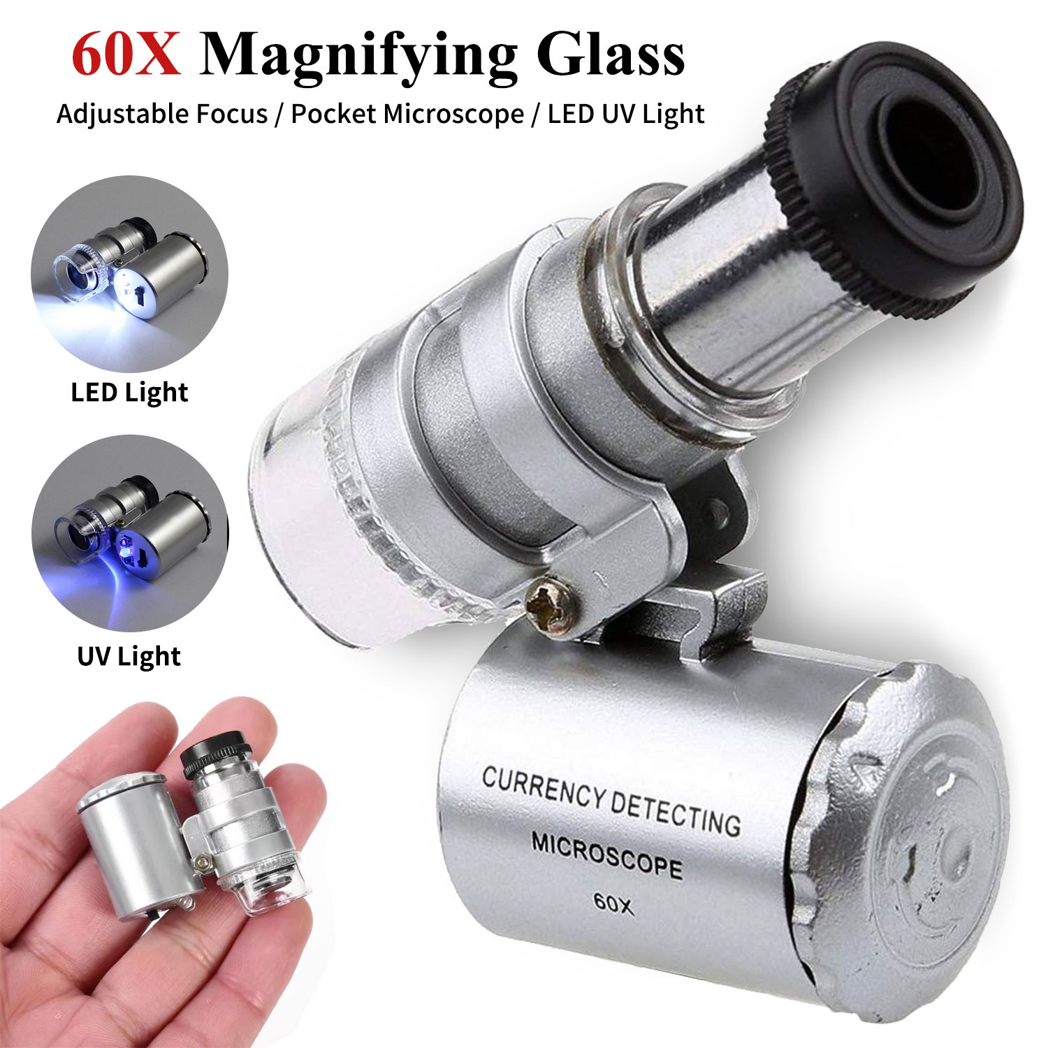 60x Juwelier-Augenlupe mit LED – Gem Microscope Jeweler Bewertung und Preis