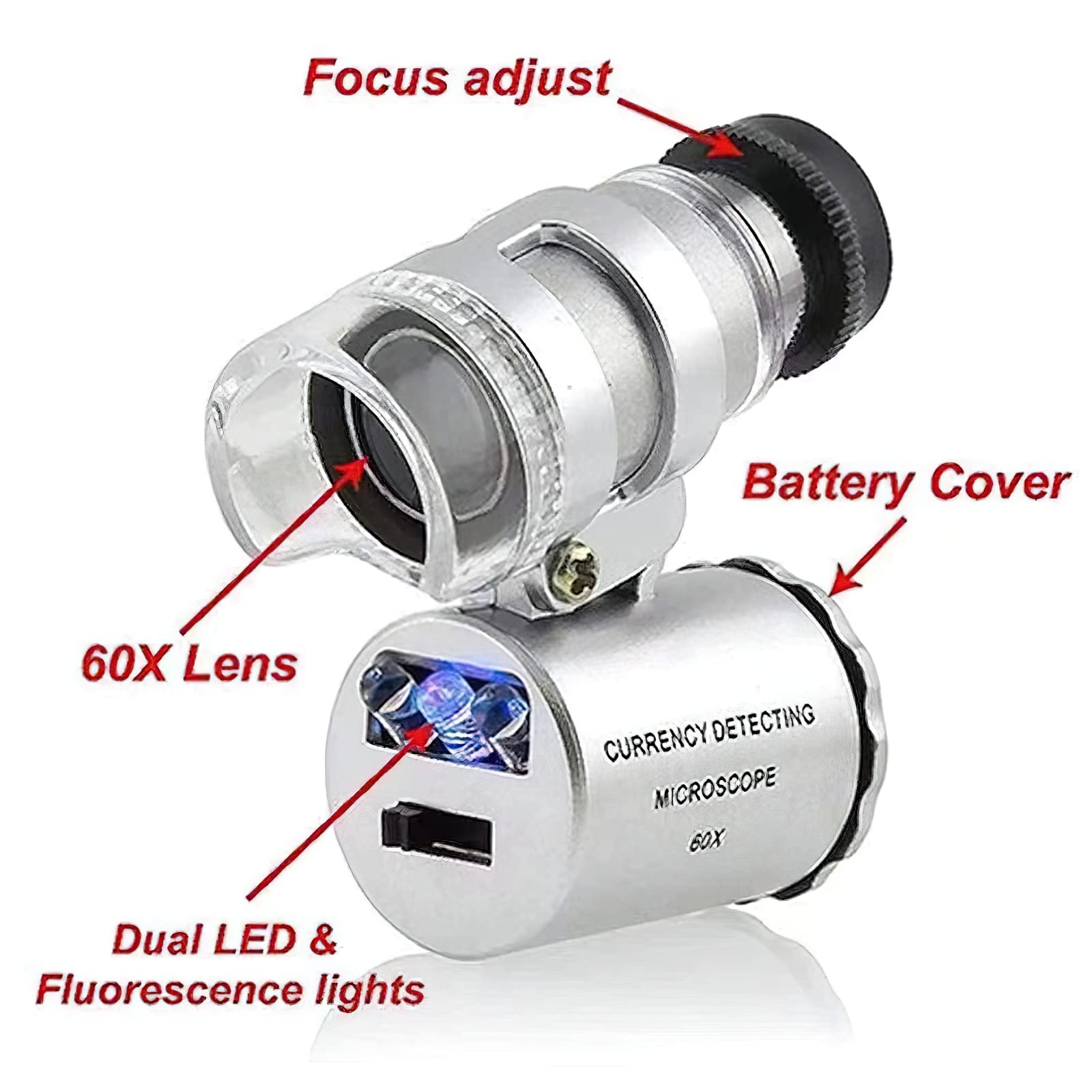 60x Juwelier-Augenlupe mit LED – Gem Microscope Jeweler Bewertung und Preis